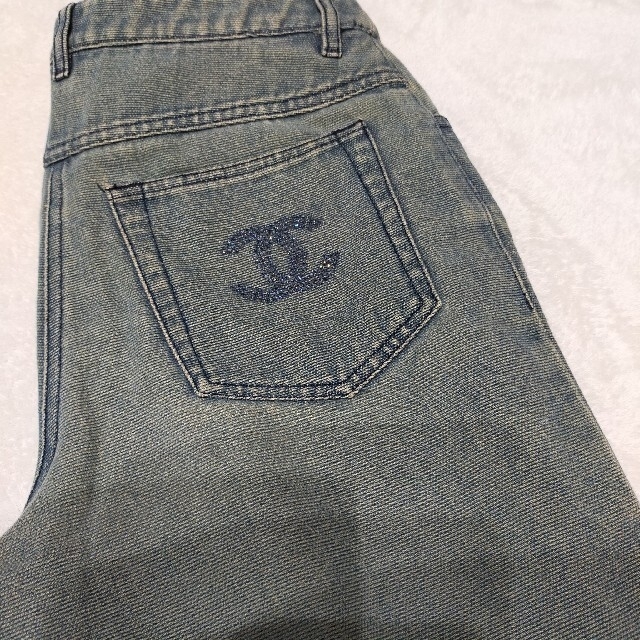 モールセンター CHANEL シャネル デニムパンツ シワ加工 ココマーク刺繍36 2011年製