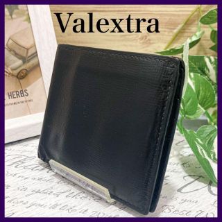 ヴァレクストラ(Valextra)のValextra ヴァレクストラ二つ折り財布　メンズ　ブラック(折り財布)