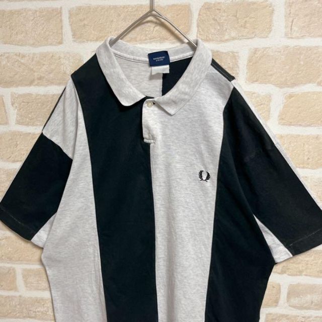 FRED PERRY(フレッドペリー)のFRED PERRY フレッドペリー ポロシャツ 黒 グレー バイカラー メンズのトップス(ポロシャツ)の商品写真