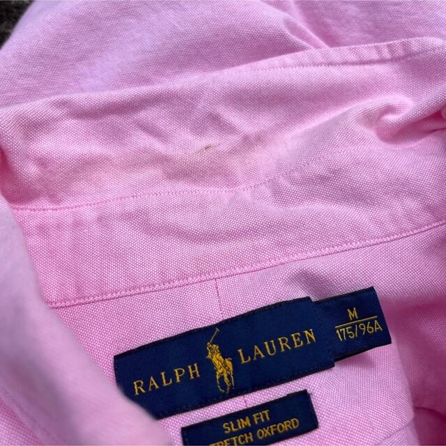 POLO RALPH LAUREN(ポロラルフローレン)の【希少】ラルフローレン　長袖シャツ　ピンク　ホースロゴ　ワンポイント メンズのトップス(シャツ)の商品写真