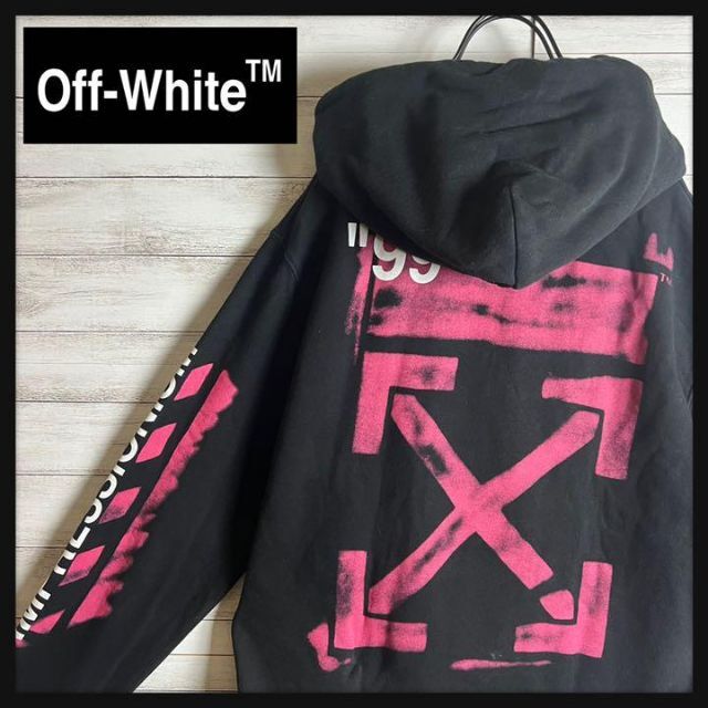 OFF-WHITE - 【即完売モデル】オフホワイト バックプリント パーカー