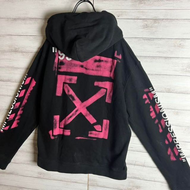 OFF-WHITE - 【即完売モデル】オフホワイト バックプリント パーカー