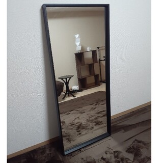 イケア(IKEA)の本日まで!!　激安出品 IKEA 鏡 姿見 65cm×150cm ブラック(壁掛けミラー)