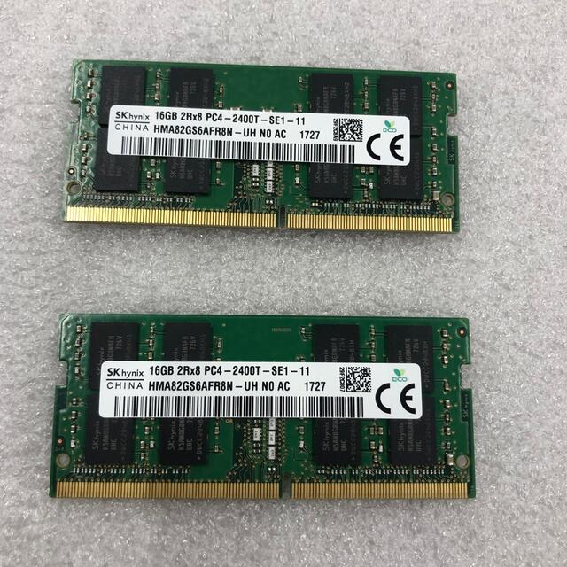 専用。SKhynix PC4-2400T 16GBメモリー2枚 (計32GB) | www.fk