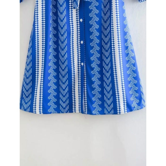 🌾9月新作🎑9001◇blue vintage レトロ 柄 シャツワンピースの通販 by ... ????9月新作????9195◆vintage ヴィンテージ レトロ 柄 シャツワンピース