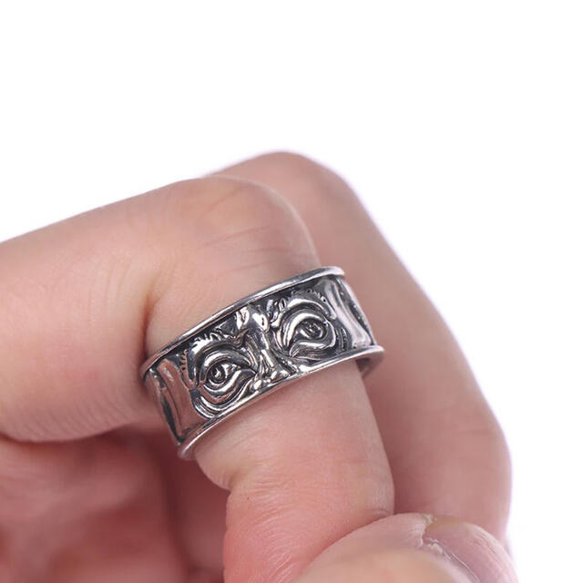 リング 指輪 25号 シルバー メンズ 顔 人の指輪 ユニーク 目玉 大統領 メンズのアクセサリー(リング(指輪))の商品写真
