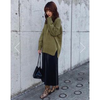 マウジー(moussy)のMOUSSY LEATHER PLEATS スカート マウジー レザー プリーツ(ロングスカート)