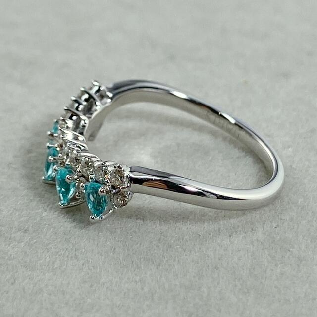 【16-29】パライバトルマリン　ダイヤ　リング　T0.24ct　D0.26ct レディースのアクセサリー(リング(指輪))の商品写真