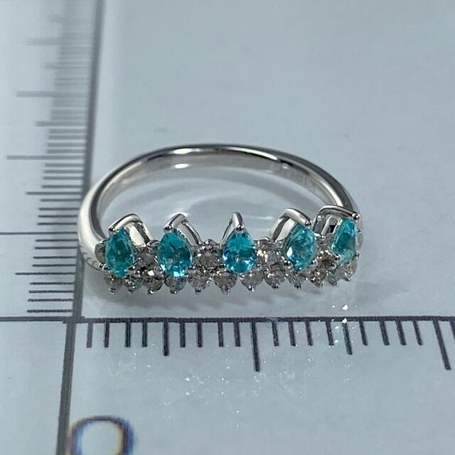 【16-29】パライバトルマリン　ダイヤ　リング　T0.24ct　D0.26ct レディースのアクセサリー(リング(指輪))の商品写真