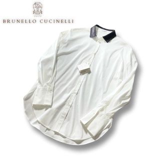 ブルネロクチネリ(BRUNELLO CUCINELLI)のG68★未使用★極上モニーレ装飾つきブラウス ブルネロクチネリ シャツ S(シャツ/ブラウス(長袖/七分))