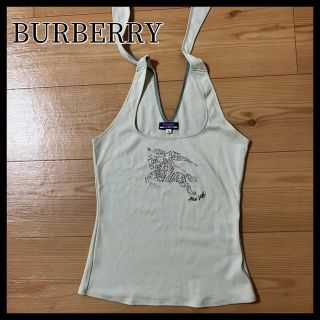 バーバリー(BURBERRY)のBURBERRY バーバリー　タンクトップ　薄グリーン　日本製(タンクトップ)