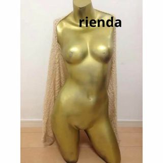 リエンダ(rienda)の【0817】rienda ニット カーディガン F ベージュ(カーディガン)