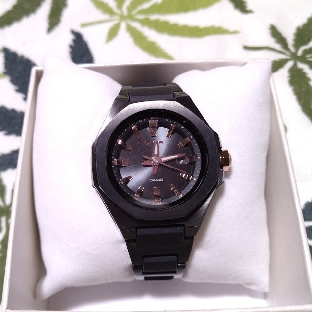 Baby-G(ベビージー)の電波ソーラー　腕時計　CASIO Baby-G msg-w350cg　ブラック レディースのファッション小物(腕時計)の商品写真