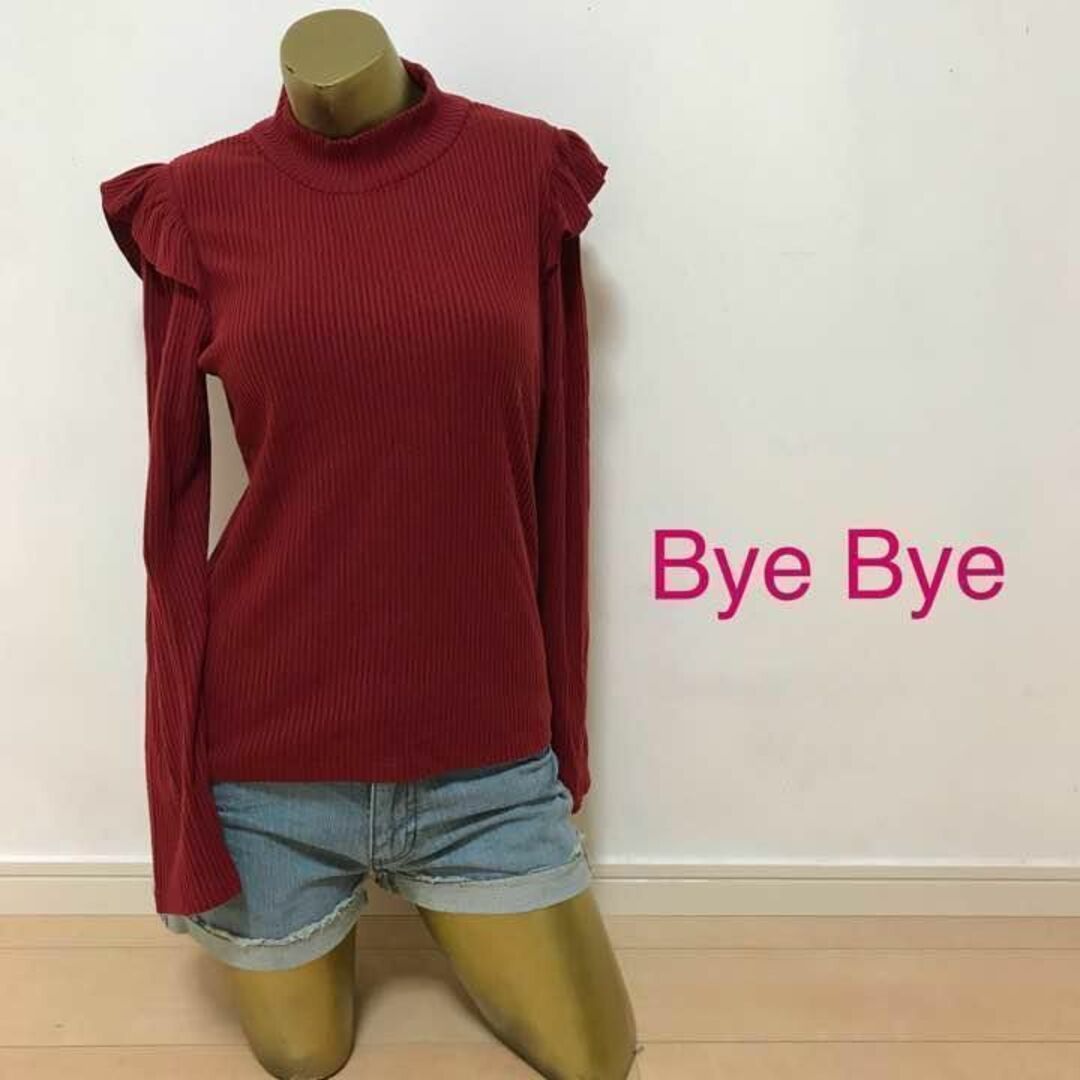 ByeBye(バイバイ)の【0527】Bye Bye リブニット トップス M レッド レディースのトップス(ニット/セーター)の商品写真