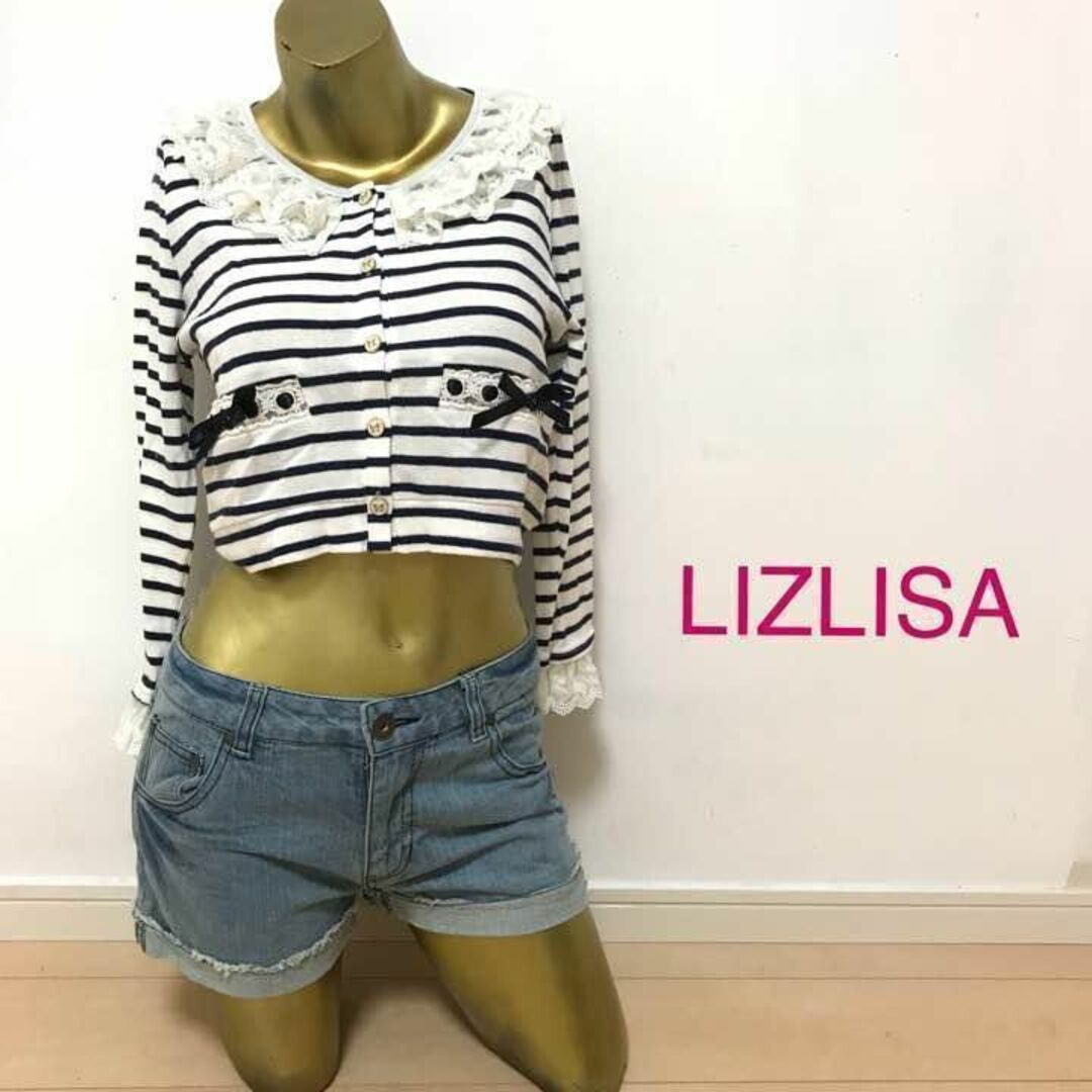 LIZ LISA(リズリサ)の【0529】LIZLISA ショート丈 ボーダー トップス レディースのトップス(ニット/セーター)の商品写真