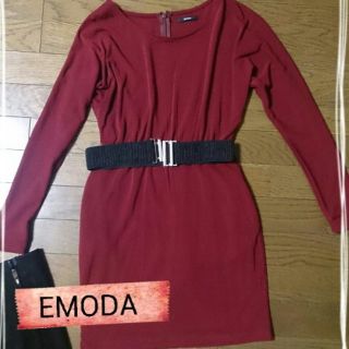 エモダ(EMODA)のワインレッド ワンピース(ミニワンピース)