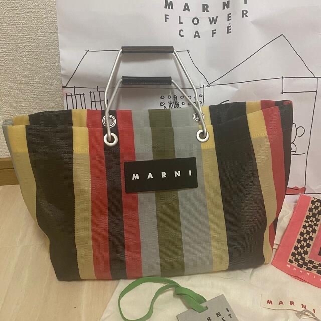 MARNI FLOWER CAFE ストライプバッグ ミニ