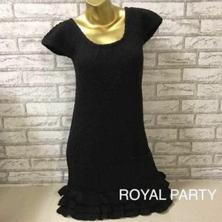 ロイヤルパーティー(ROYAL PARTY)の【0199】ROYAL PARTY ニット フリル ワンピース 38(ひざ丈ワンピース)