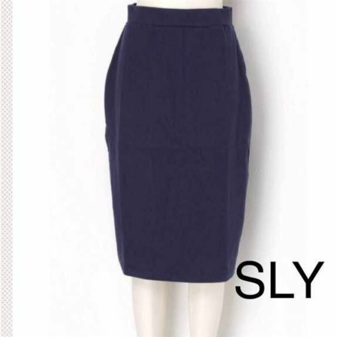 SLY(スライ)の【0211】SLY タイト スカート 1 ネイビー S レディースのスカート(ひざ丈スカート)の商品写真