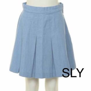 スライ(SLY)の【0219】SLY プリーツ スカート 1 ブルー ジーンズ デニム(ミニスカート)