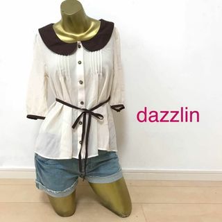 ダズリン(dazzlin)の【0238】dazzlin 七分丈 ブラウス S オフホワイト(シャツ/ブラウス(長袖/七分))