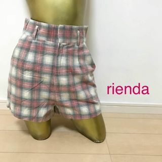 リエンダ(rienda)の【0299】rienda ハイウエスト ショートパンツ M チェック柄(ショートパンツ)