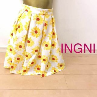 イング(INGNI)の【0013】INGNI ひまわり フレア プリーズ スカート M(ひざ丈スカート)