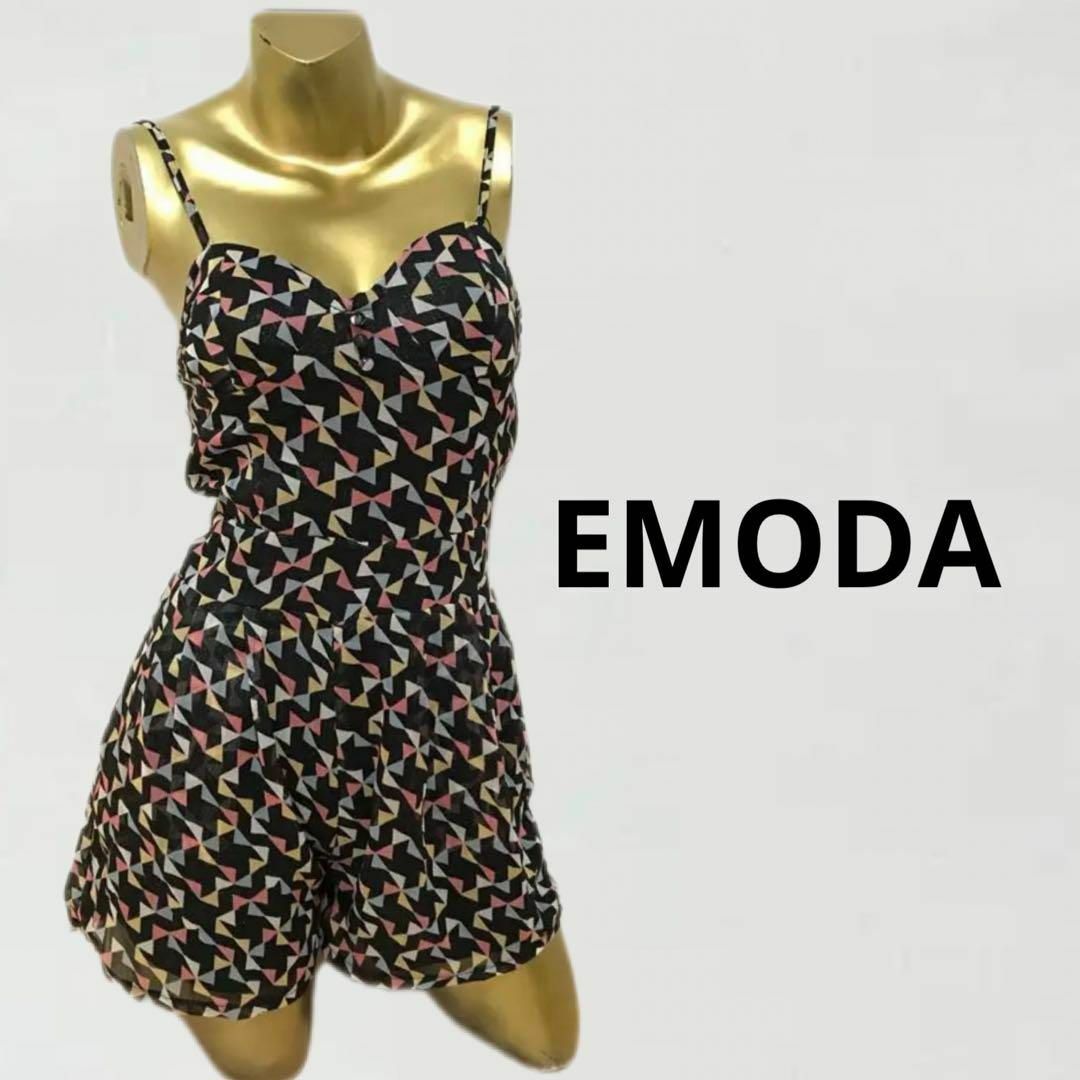 EMODA(エモダ)の【0021】EMODA ラメ入り オールインワン コンビゾン M ブラック レディースのパンツ(オールインワン)の商品写真