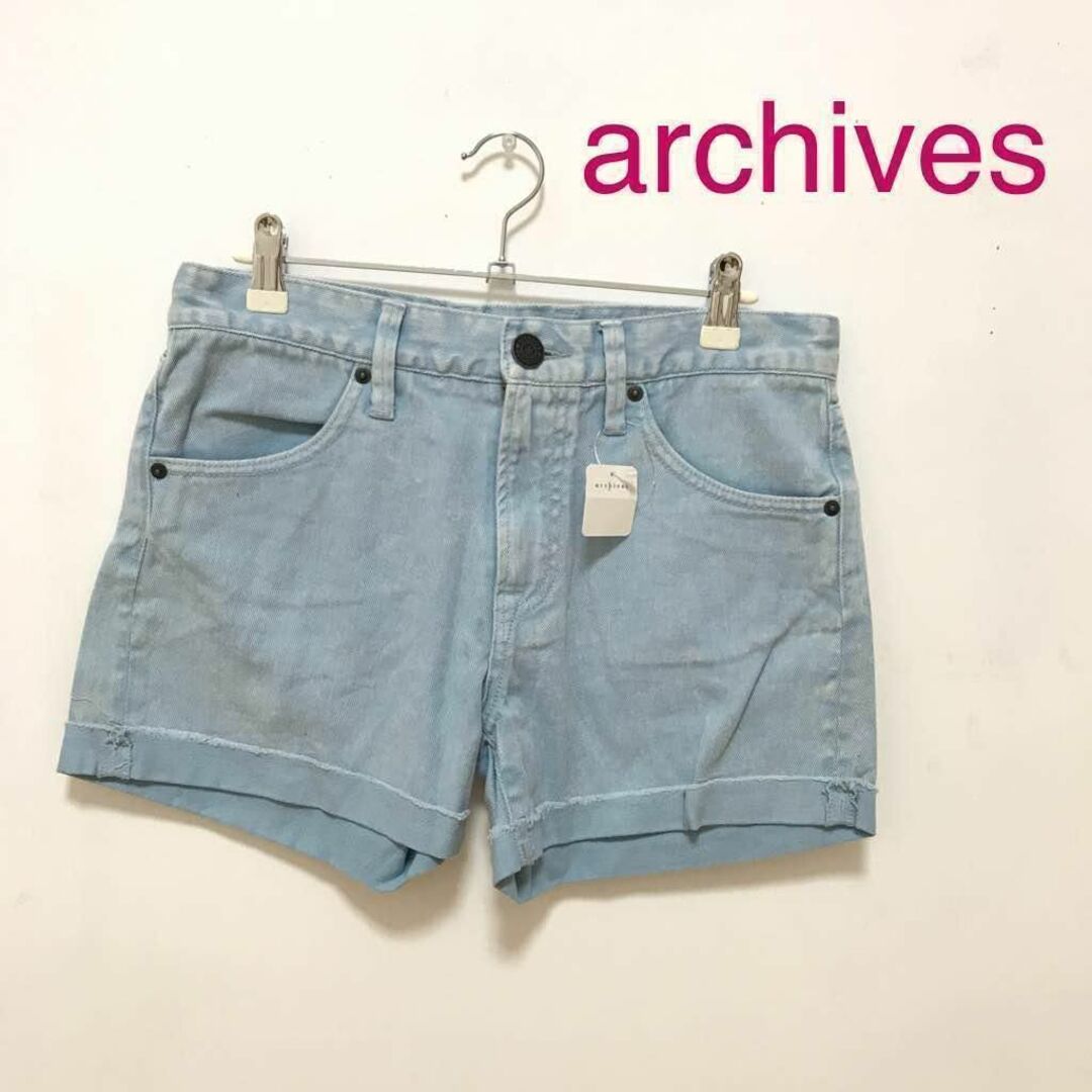 archives(アルシーヴ)の【0044】ar chives ショートパンツ ライトブルー M レディースのパンツ(ショートパンツ)の商品写真