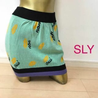 スライ(SLY)の【0047】SLY ニット タイトスカート F グリーン(ミニスカート)