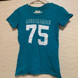 アバクロンビーアンドフィッチ(Abercrombie&Fitch)のアバクロ　ターコイズ　ロゴ　Tシャツ　S(Tシャツ(半袖/袖なし))