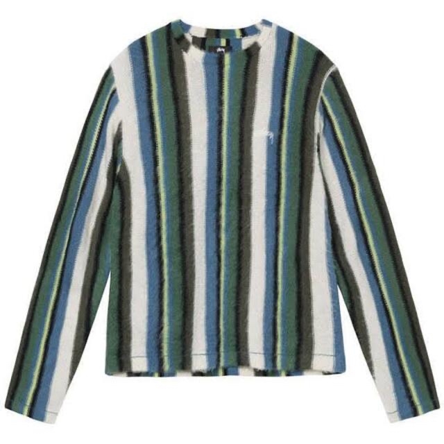 STUSSY(ステューシー)のStussy VERTICAL STRIPED KNIT CREW L メンズのトップス(ニット/セーター)の商品写真