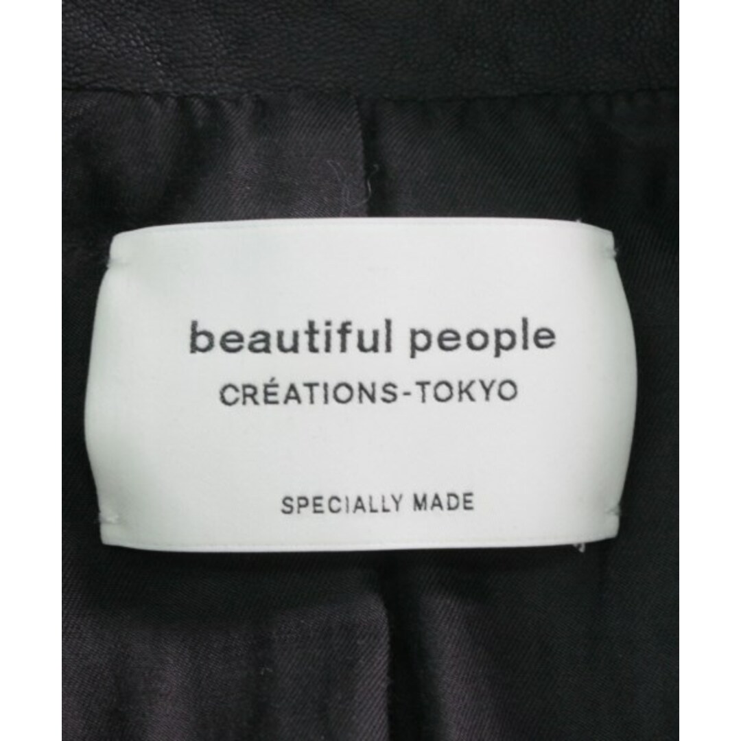 beautiful people(ビューティフルピープル)のbeautiful people ライダース 130(XS位) 黒 【古着】【中古】 レディースのジャケット/アウター(ライダースジャケット)の商品写真