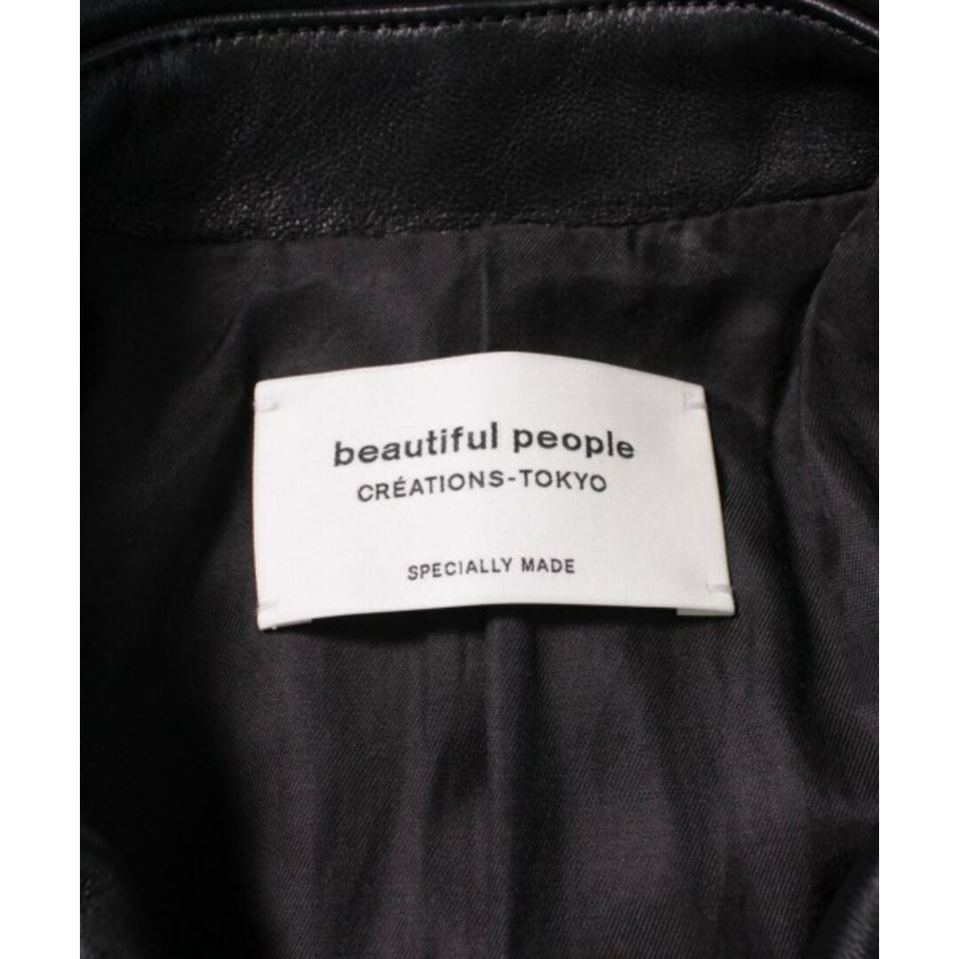 beautiful people(ビューティフルピープル)のbeautiful people ライダース 120(XXS位) 黒 【古着】【中古】 レディースのジャケット/アウター(ライダースジャケット)の商品写真