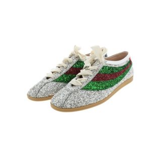 グッチ(Gucci)のGUCCI グッチ スニーカー 8(26.5cm位) シルバーx緑x赤 【古着】【中古】(スニーカー)