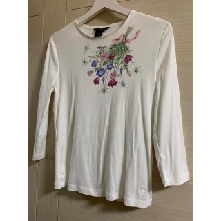 ブルックスブラザース(Brooks Brothers)のブルックスブラザーズ 346 レディースTシャツ ホワイト花束フラワー柄(シャツ/ブラウス(長袖/七分))