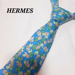 エルメス(Hermes)のエルメス HERMES ネクタイ 花柄 高級シルク100%(ネクタイ)