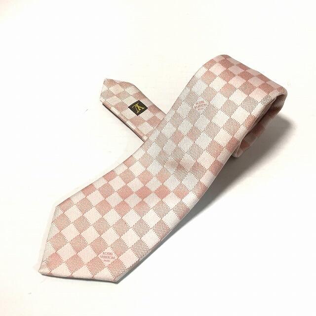 国内初の直営店 LV ルイ ヴィトン ダミエ ネクタイ ダークブルー 紺
