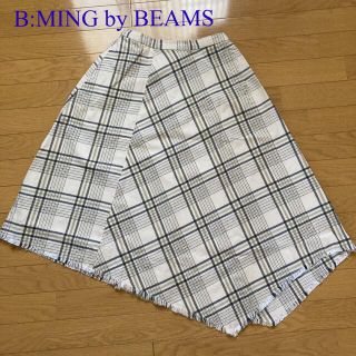 ビームス(BEAMS)のビーミングバイビームス　アシメスカート  ネルチェック　チェックスカート(ロングスカート)