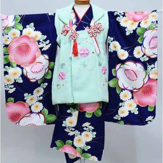 七五三 三歳 女児 被布着物フルセット 被布に刺繍入り 祝着 NO37930(和服/着物)