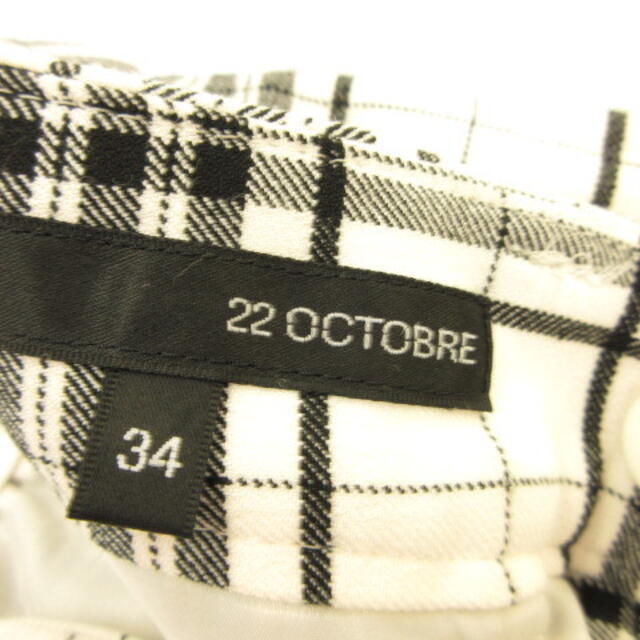 22 OCTOBRE(ヴァンドゥーオクトーブル)の22オクトーブル 22 OCTOBRE パンツ テーパード ロング チェック  レディースのパンツ(その他)の商品写真