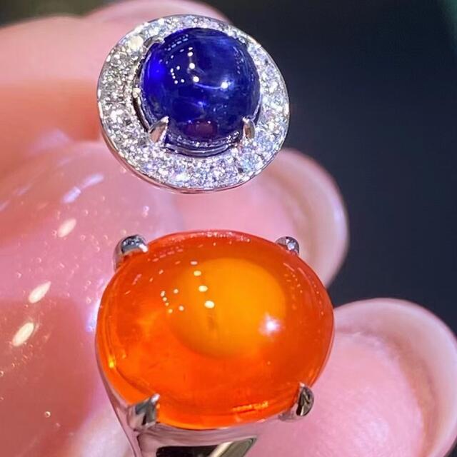 超特価sale開催!】 天然オパール ブルーサファイア リング2.74ct k18