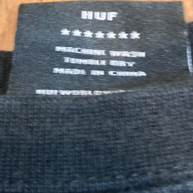 【レアモデル】HUF ハフ ハーフジップ センター刺繍ロゴ スウェット ブラック