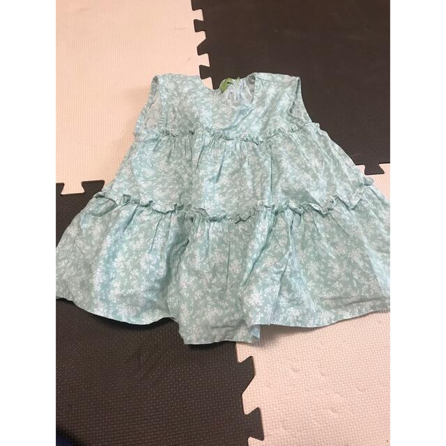 しまむら(シマムラ)の小花柄フリルセットアップ🌸 キッズ/ベビー/マタニティのキッズ服女の子用(90cm~)(Tシャツ/カットソー)の商品写真