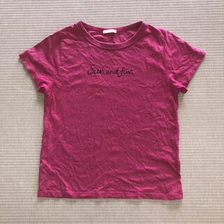 ジーユー(GU)のGU  Tシャツ　半袖　130㎝　女の子　ピンク　ジーユー(Tシャツ/カットソー)