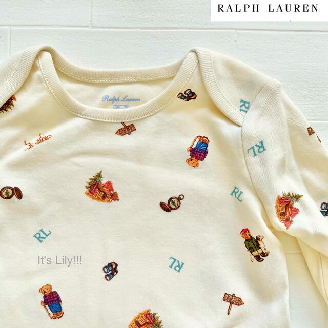 Ralph Lauren(ラルフローレン)の春カラー　ふわふわコットン　9m75cm  ラルフローレン　ポロベア　セット キッズ/ベビー/マタニティのベビー服(~85cm)(Ｔシャツ)の商品写真