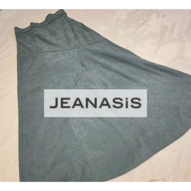 JEANASIS(ジーナシス)のジーナシス　ヌバックライク切替スカート  マキシスカート  グリーン レディースのスカート(ロングスカート)の商品写真