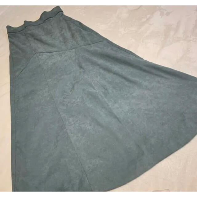 JEANASIS(ジーナシス)のジーナシス　ヌバックライク切替スカート  マキシスカート  グリーン レディースのスカート(ロングスカート)の商品写真