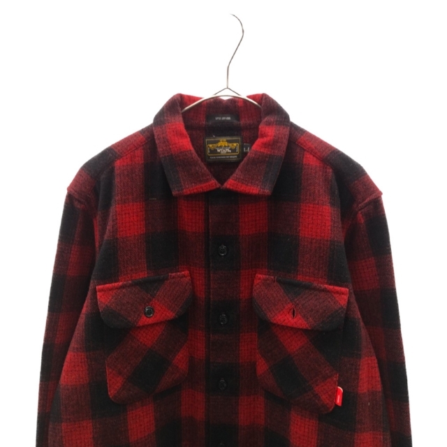 W)taps(ダブルタップス)のWTAPS ダブルタップス 11AW VATOS L/S SHIRT WOOL TEXTILE VATOS 112SPDT-SHM02 長袖チェックシャツ レッド メンズのトップス(シャツ)の商品写真