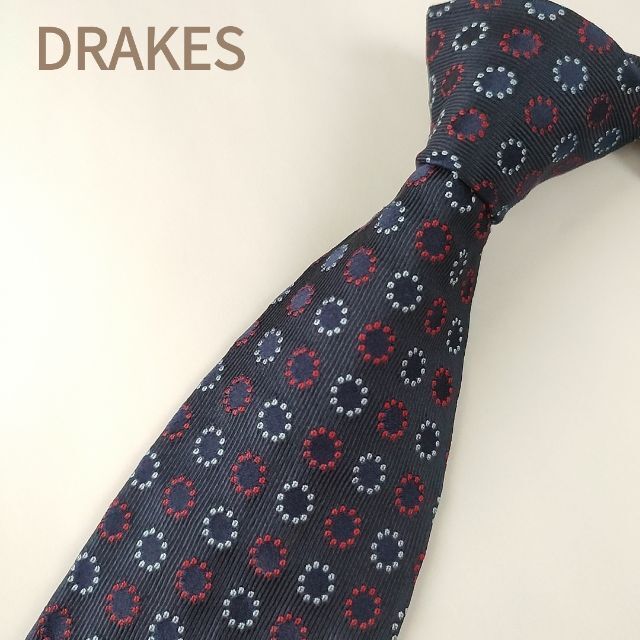 DRAKES - DRAKE'S ドレイクス シルク ネクタイ 小紋柄 ネイビー系 i37の通販 by kym37's shop｜ドレイクスならラクマ